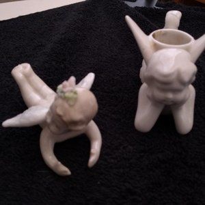Cupid pair ceramic decor